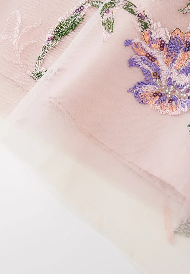 Fantasy Floral-appliqué Dress