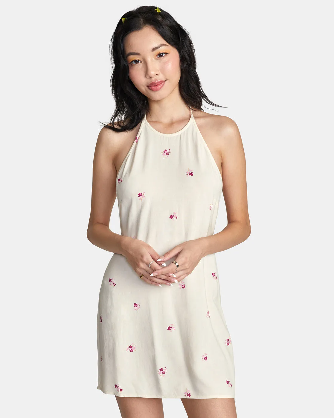 Straight On Halter Dress - Cream